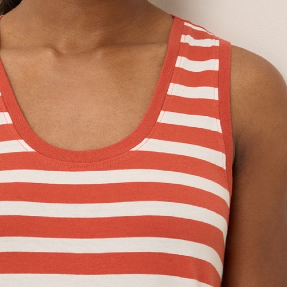 PACT ORGANIC COTTON SOFTSPUN MIDI TANK DRESS SIZE XL IN PALISADE STRIPE - Picture 4 of 8